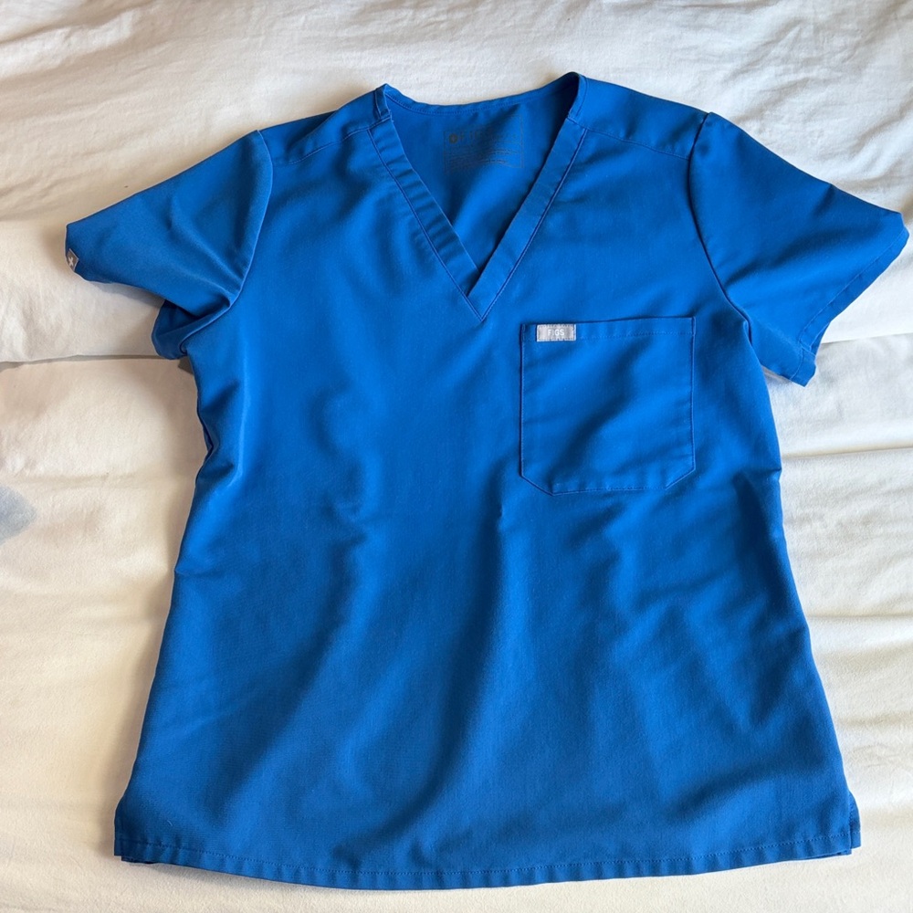 Figs Royal Blue CATARINA scrub top